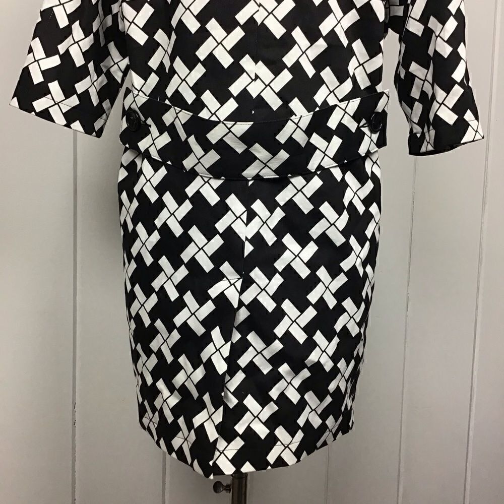 NWT Tulle Black White 1/2 Sleeve Trench Jacket S - Picture 8 of 8
